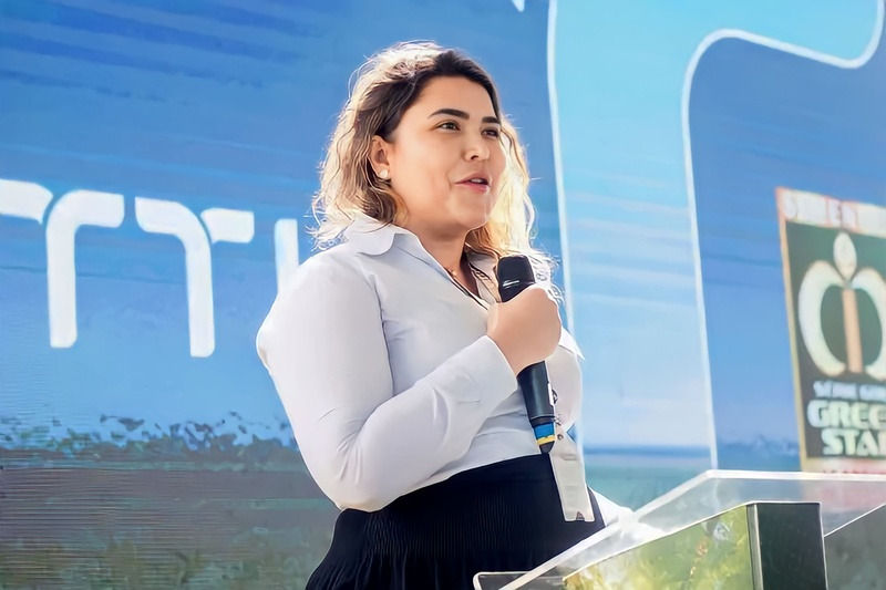 Foto do discurso no lançamento.